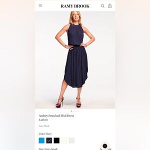 Ramy Brook Audrey Midi Dress-Navy MD